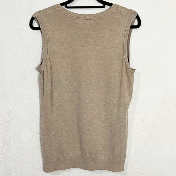 Calvin Klein Shell Sweater Vest Top - Heather Latte - Picture 2 of 9